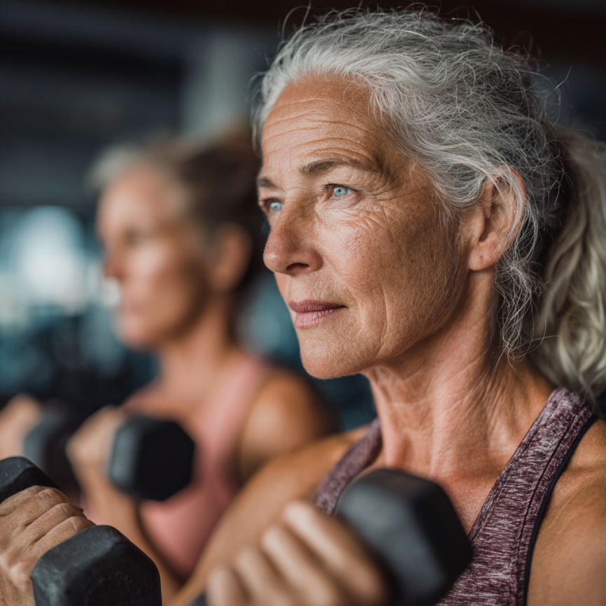 Възрастна жена прави йога